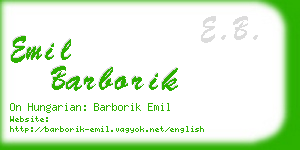 emil barborik business card